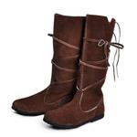 Средневековые ботинки на шнуровке коричневые - фото