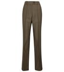 Прямые брюки из смесовой шерсти Peter Do, оливковый - фото