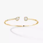 Браслет Messika My Twin Toi & Moi Thin 0.15ct x2, желтое золото/бриллиант - фото