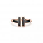 Кольцо Tiffany & Co. Black Onyx Wire, розовое золото - фото