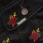 Куртка Supreme Velvet Trucker Jacket 'Black', черный - фото 3