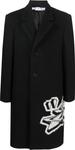 Пальто Off-White Graffiti Wool Skate Long Coat 'Black/White', черный - фото 2
