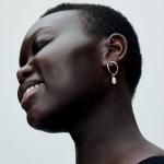 Серьги Pandora Essence Organically Shaped Circle & Baroque Treated Freshwater Cultured Pearl, золото - фото 2