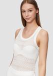Вязаный топ QS Knitted Top, экрю - фото 4