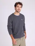 Свитер U.S. Polo Assn Vertical Textured Crew Neck, серый - фото 5