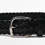 Ремень Massimo Dutti Braided Nappa Leather, черный - фото 3