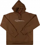 Толстовка Supreme Classic Script Hooded Sweatshirt 'Brown', коричневый - фото