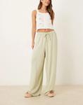 Льняные брюки ASOS DESIGN цвета шалфея - фото 4
