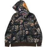 Tree Edge Camo Shark худи на молнии A BATHING APE, белый - фото 4