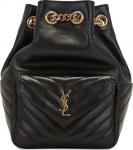 Сумка Saint Laurent Joe Chevron Bucket Bag Black, черный - фото 2