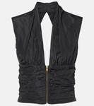 Топ из тафты с рюшами Patou, черный - фото