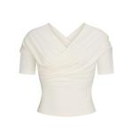 Топ SKIMS Cotton Jersey Wrap, кремовый - фото