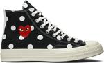 Кроссовки Converse Comme des Garçons x Chuck Taylor All Star 70 Hi Black Polka Dot, черный - фото