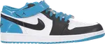 Кроссовки Air Jordan 1 Strap Low Neo Turquoise, белый - фото