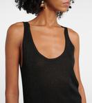 Ламе макси-платье Saint Laurent, Noir/Noir Brillant - фото 4