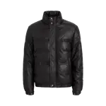Куртка Aimé Leon Dore Leather Down Puffer 'Jet Black', черный - фото