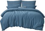 Комплект постельного белья RUIKASI, 3 предмета, 200х220/80x80, синий деним - фото