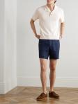 Прямые шорты-бермуды из льна и шамбре MR P., синий - фото 3