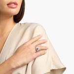 Кольцо с грушевидным сапфиром и бриллиантом из 14-каратного белого золота Blue Nile - фото 2