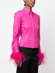 Giuseppe Di Morabito рубашка с перьями, розовый - фото 4