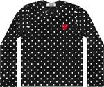 Футболка Comme des Garçons PLAY Polka Dot Long Sleeve T-Shirt 'Black', черный - фото 2