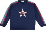 Толстовка Gucci GG Star Design Crewneck Sweatshirt Blue, синий - фото