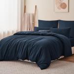 Комплект постельного белья RUIKASI, 3 предмета, 200х200/80x80, темно-синий - фото 3