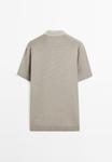 Поло Massimo Dutti TEXTURED V-NECK, Light Grey - фото 6