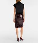 Опалиновая юбка миди с пайетками Christopher Esber, Maroon - фото 3