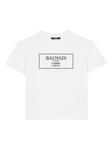 Balmain Kids футболка с вышитым логотипом, белый - фото