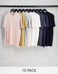 Разноцветная футболка с круглым вырезом ASOS DESIGN из 10 комплектов - фото 2