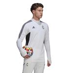 Толстовка женская/мужская футбольная тренировочная Adidas Real Madrid 2022, белый - фото 3