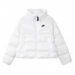 Пуховик Nike Solid Color Straight Long Sleeves, белый - фото