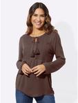 Рубашка-туника шоколадного цвета Sieh an! - фото 4