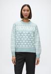 Джемпер TOM TAILOR DENIM JACQUARD KNIT SWEATER, Mint White Heart Fair Isle/Mint - фото