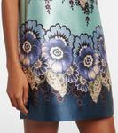 Сатиновое мини-платье с цветочным принтом Alémais, синий - фото 5