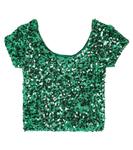 Укороченный топ с пайетками в виде раков The Animals Observatory, зеленый - фото