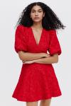 Платье H&M Puff-Sleeved, красный - фото 4