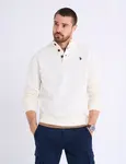 Пуловер U.S. Polo Assn Peached Fleece Button Mock Neck, ванильный - фото
