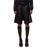 Кроссовер кожаные шорты R13, черный - фото