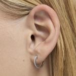 Серьги-кольца Tous Les Classiques Short, 11 мм, белое золото/бриллианты - фото 6