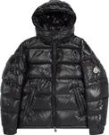 Пуховик Moncler Maya Hooded Puffer Shiny, черный - фото 2
