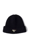 Шерстяная шапка бини Prada, синий - фото