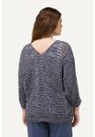 Джемпер Ulla Popken OPENWORK 3/4 SLEEVE, Ink Blue/Dark Blue - фото 2