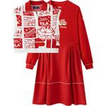 Детский костюм с юбкой FILA, цвет Set (White + Red) - фото