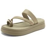 Шлепанцы женские Agsdon, хаки - фото 4