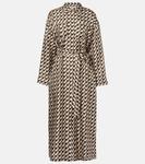 Длинное шелковое платье с цветочным принтом Fleur 'S Max Mara, экрю - фото