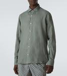 Никель льняная рубашка Fedeli, хаки - фото 3