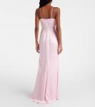 Атласное платье с пайетками David Koma, розовый - фото 3
