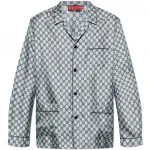 Рубашка Gg Monogram Satin GUCCI, серый - фото